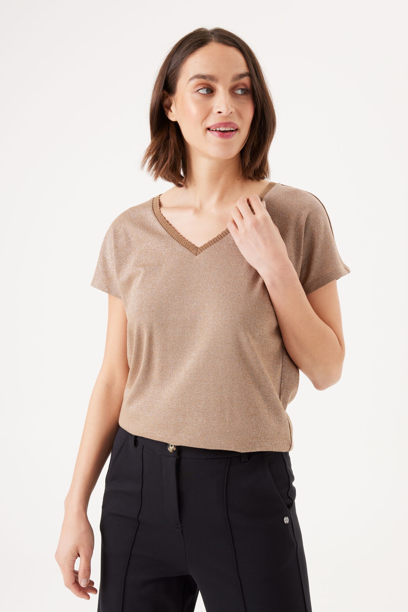 camiseta de pico golden brown garcia jeans camiseta de pico golden brown garcia jeans